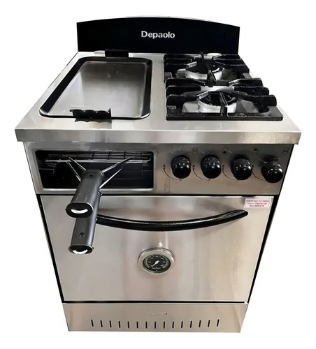 Cocina Ciega A Gas 2 Hornallas Plancha Y Tostador De Paolo Color Plateado