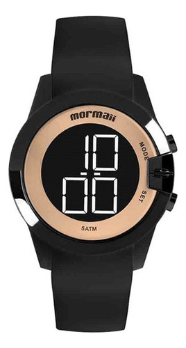 Relógio Mormaii Feminino Digital Mo13001a/8j Preto Dourado