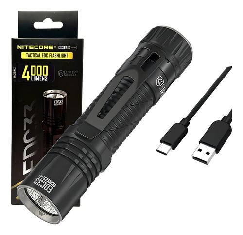 Lanterna Nitecore Edc33 Strong Light Lanterna de escudo tático de 4000 Lúmens Cor Preto