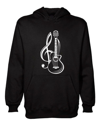 Buzo Canguro Guitarra Nota Musical Arte Canciones Hoodie