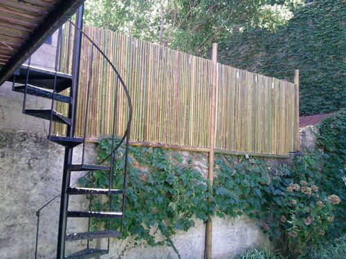 Cerco De Caña De Bambu Tacuara 1m Base X 070 Altura