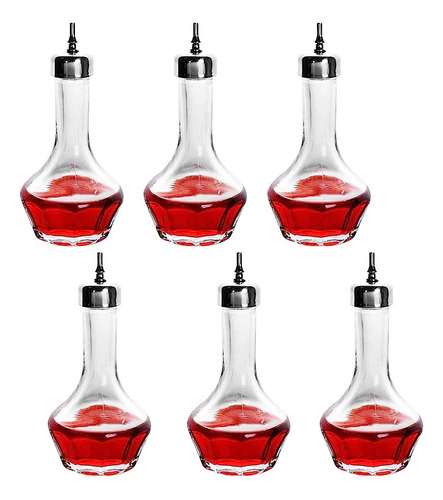 Linall Bitters Bottle Set De 6-50ml Glass Dash Bottle Con Da