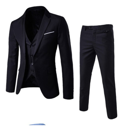 Traje De Novio Slim Fit De Tres Piezas Para Hombre [s]