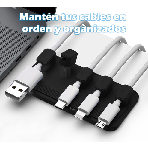Soporte Con Clips Magnético Para Organizar Cables Escritorio