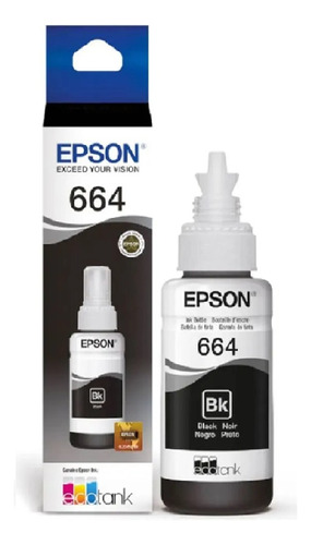 Tinta Epson 664 Negro L110,l121,l220,l300,l310,l350,l355...