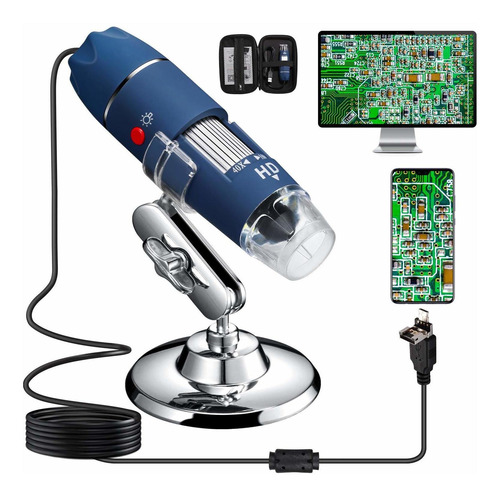 Bysameyee Hd 2mp Microscopio Usb, 40x A 1000x Ampliación De