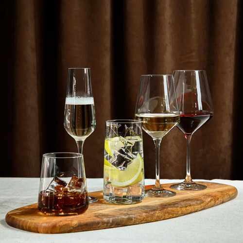 Juego Copas Y Vasos Krosno Línea Avant Garde Trago Vino