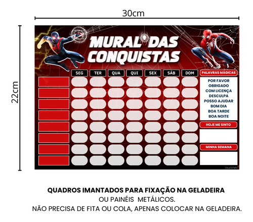Mural Das Conquistas Rotina Diária Tema Heróis Spider-man