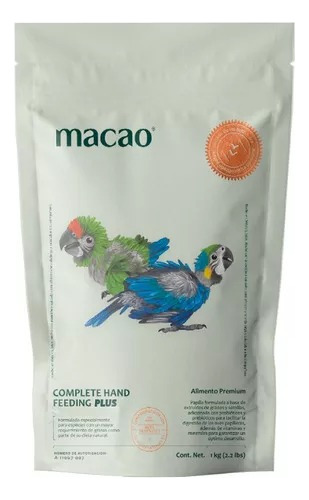 Papilla Para Guacamayas Y Loros Grises Macao Premium 1 Kilo