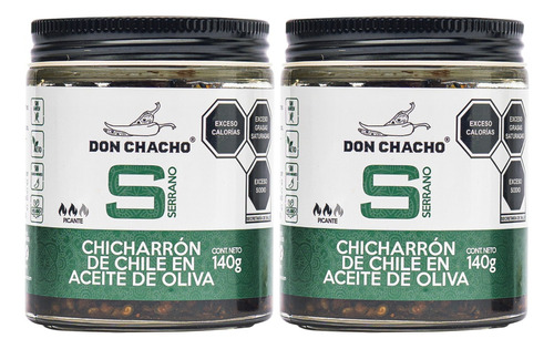 Chicharrón De Chile Serrano Don Chacho 2 Pack De 140 Gr C/u