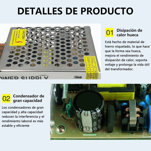 Imagen 5 de 7 de Fuente De Alimentación Conmutada 12v 5a 60w 110/220vca