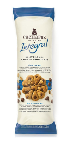 Galletitas Integrales Chips De Chocolate - Cachafaz - 225 Gr