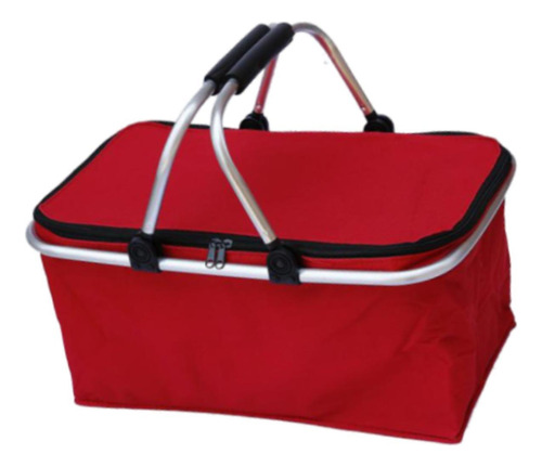 Cesta De Picnic Aislada Cesta De Compras Plegables Rojo