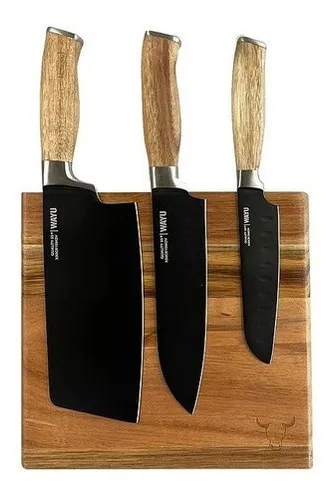 comprar Block Magnetico Parrillero Para 4 Cuchillos Wayu Color Marró