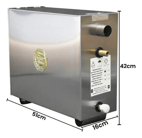 Sauna Vapor Elétrica 15kw Comando Wifi Impercap - 380v Trif