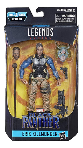 Figura de acción  Erik Killmonger Build-A-Figure: M'Baku E5790 de Hasbro Legends Series