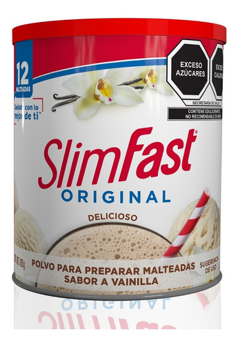 Slimfast Malteada Original 425g | Con Vitaminas Y Minerales Vainilla