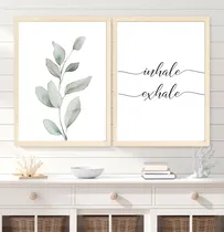 Comprar Set X2 Cuadros 30x40 Completos Deco Inhale Exhale Hojas