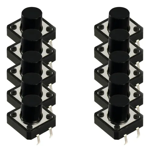 Chave Táctil Push Button Kfc-a06 12x12x8,5mm 4t - 10 Peças