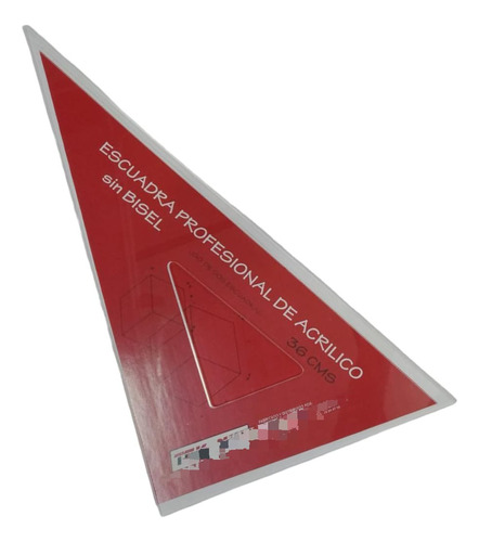 Juego De Escuadras Acrilico Profesional 36cm Sin Bisel 2pz