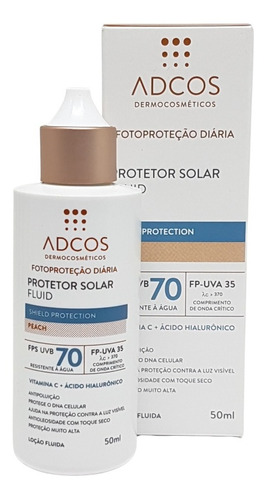 Protetor Solar Fluid Shield Fps 70 Colors 50ml Adcos Cores Peach