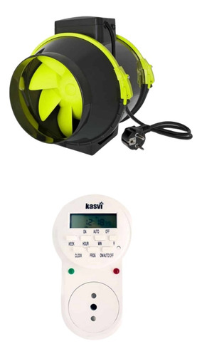 Kit Indoor Timer Digital + Extractor Tt 100mm