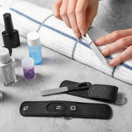Lima De Uñas De Metal Con Estuche, Paquete De 2 Limas De Uña