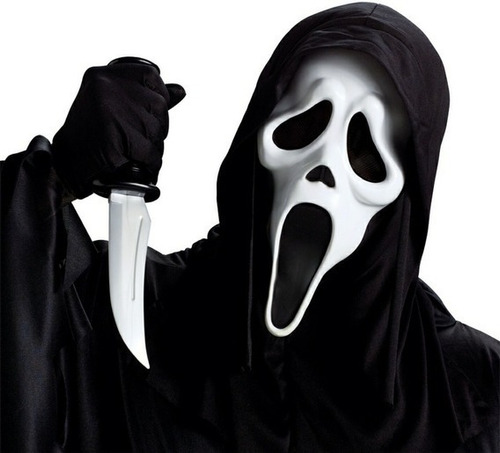 Disfraz Scream Mascara Con Capucha Y Cuchillo Halloween