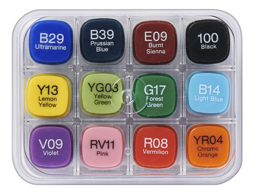 Rotulador Copic Classic, 12 colores básicos, punta doble