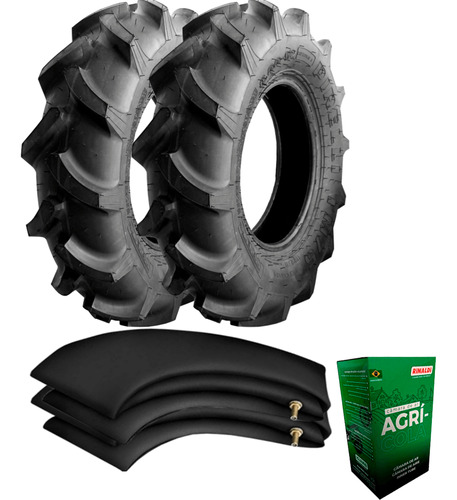 Kit 2 Pneus Microtrator Tobata 600-12 Tt 6r-1 Tm75 Pirelli