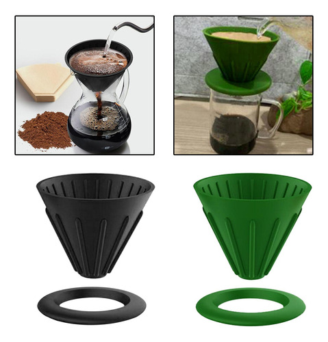 Juego De 2 Tazas De Filtro De Café De Silicona Plegables