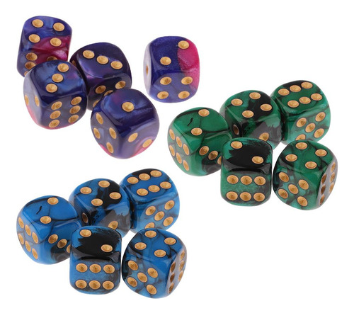 5 Piezas De Dados Para Práctica Matemática De Azul Morado