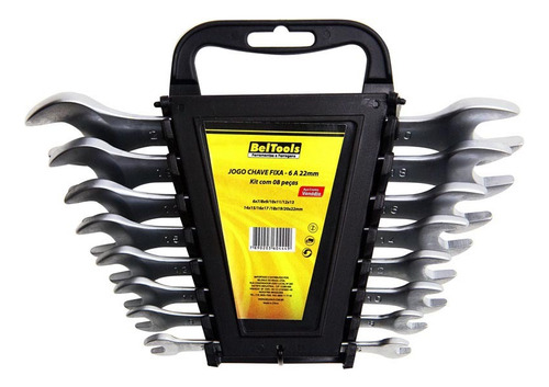 Jogo Chave Fixa Crv 6 A 22mm Com 8 Peças Beltools