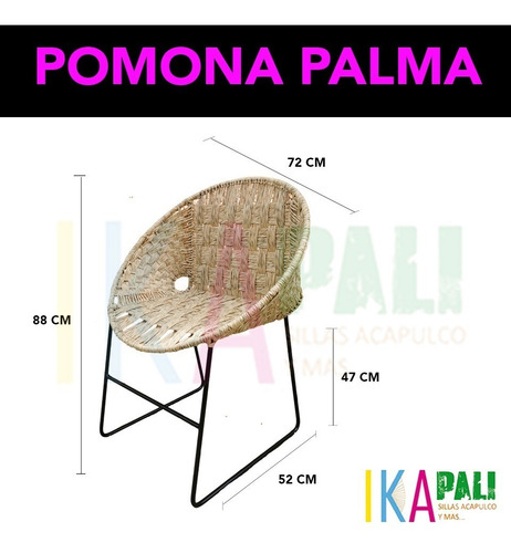 Imagen 3 de 7 de Silla Pomona Palma Ikapali (set 2 Pzs)