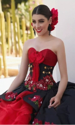 Vestido De Quinceañera Charro Mexicano Bordado T 16