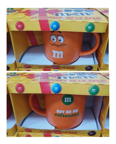 Chocolates M&m's Kosher 17g + Taza Naranja De Colección