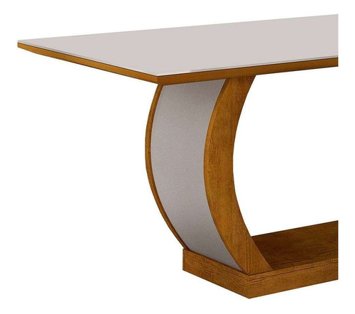 Conjunto De Mesa De Jantar Com Vidro E 6 Cadeiras Maia I ... Cor Marrom Médio