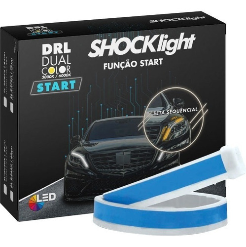 Fita De Led Dual Color Drl Shocklight Farol Dianteiro 45cm
