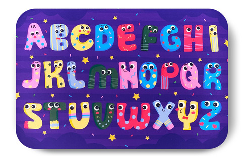 Tapete Infantil Alfabeto Kids Colorido 40x60cm