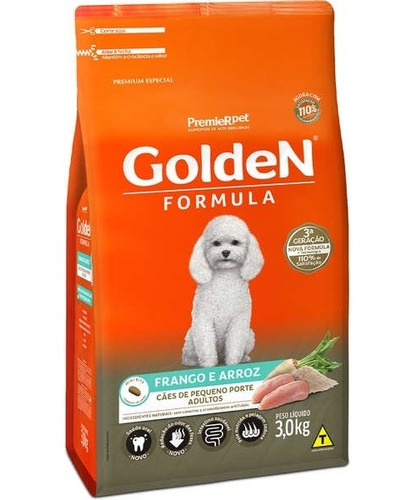 Ração Golden Cães Adultos Frango E Arroz Mini Bits 3kg