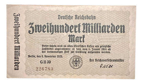 Billete 200 Millones Alemania Notgeld 1923 Pick S1025 Berlín (Usado)
