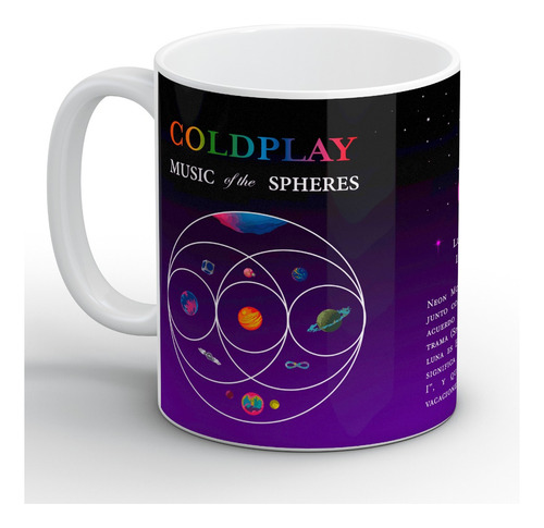 Tazón Colplay Musica Band Rock Music Of The Spheres