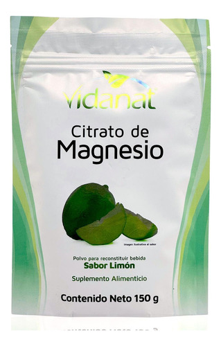 Citrato De Magnesio 150 G Sabor Limón Vidanat