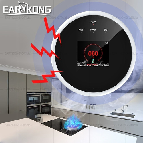 Detector Vazamento Gás E Temperatura Wifi Via App Alarme Onl