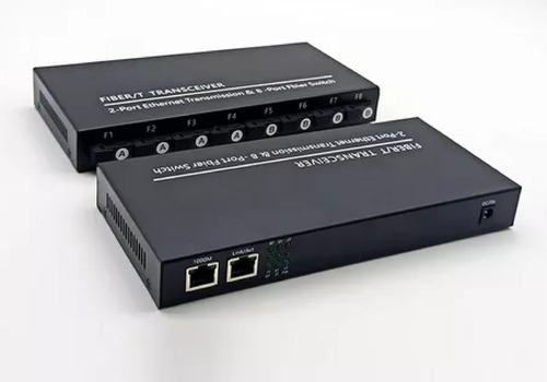 Switch Placa Metro Fibra Gigabit 4a + 4b 20km + Case Fonte