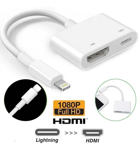 Cable Adaptador AV Para iPhone iPad A HDMI 1080P HDTV A TV