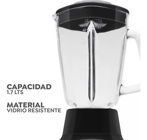 Licuadora T Fal Powermix 4 Cuchillas + Vaso Vidrio 1.75l