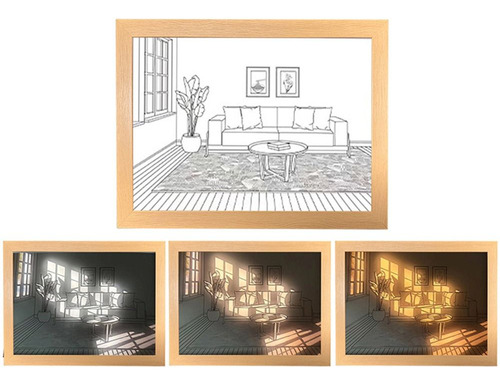 Pintura Con Luz Led Ins Deco, Enchufe Usb, Regalo, Luz Solar