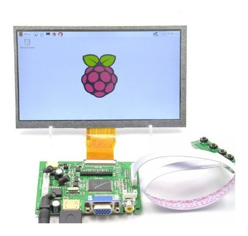 Lcd De 9\ Polegadas Cubieboard E Raspberry Pi Hdmi Vga Av 