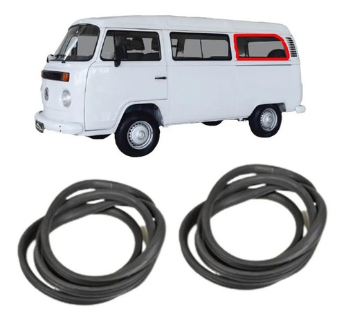 Par Borrachas Janela Fixa Kombi Carat 1997 A 2014 Uniflex